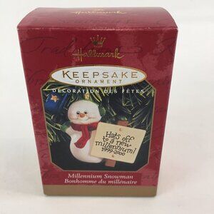 Hallmark Keepsake Millennium Christmas ornament Millennium Snowman dated 1999
